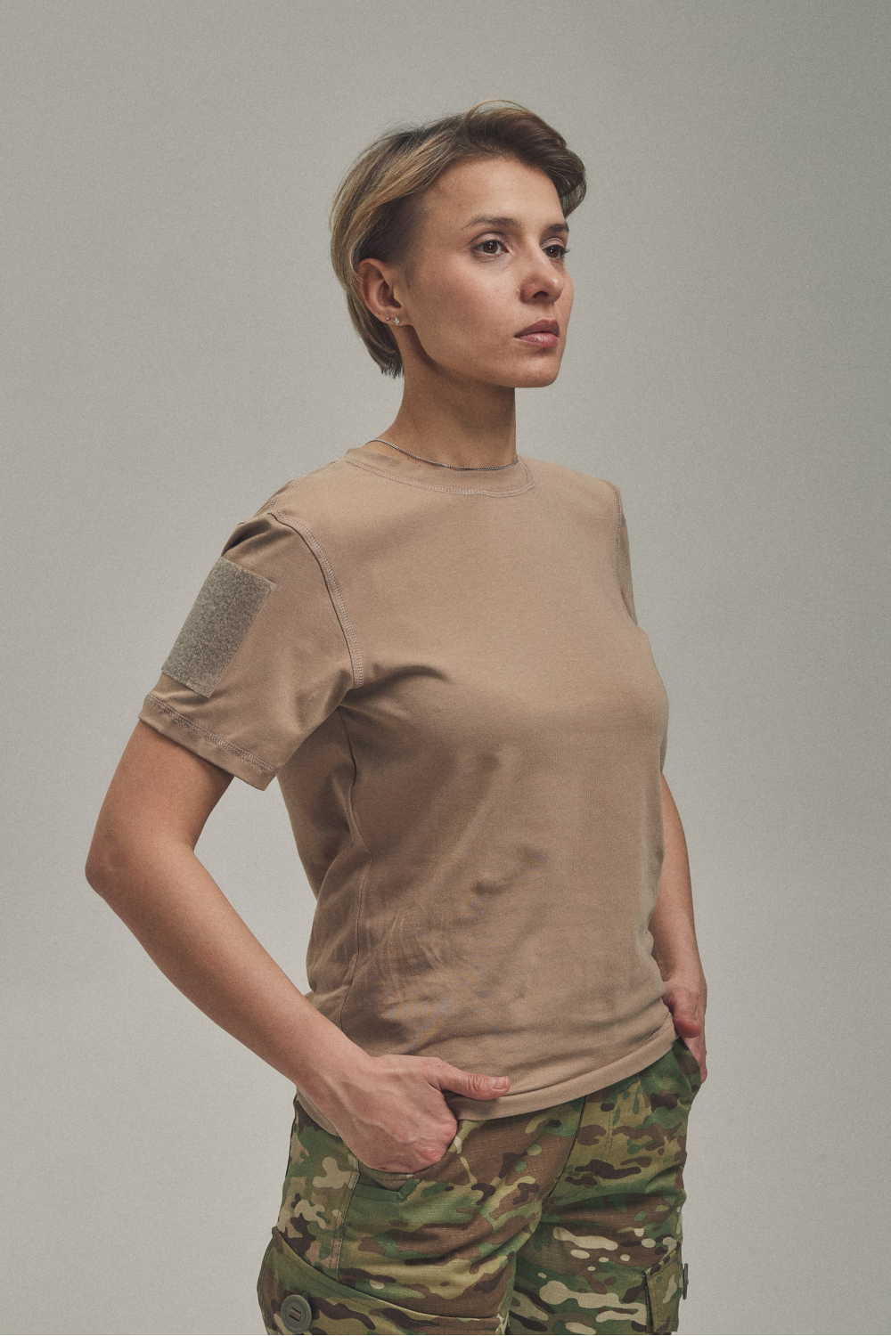 Футболка жіноча, кулір, койот