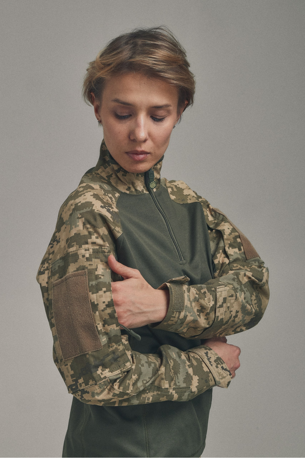 Тактична сорочка Ubacs UA жіноча (Лакоста піке хакі) з довгими рукавами ріп-стоп PL піксель