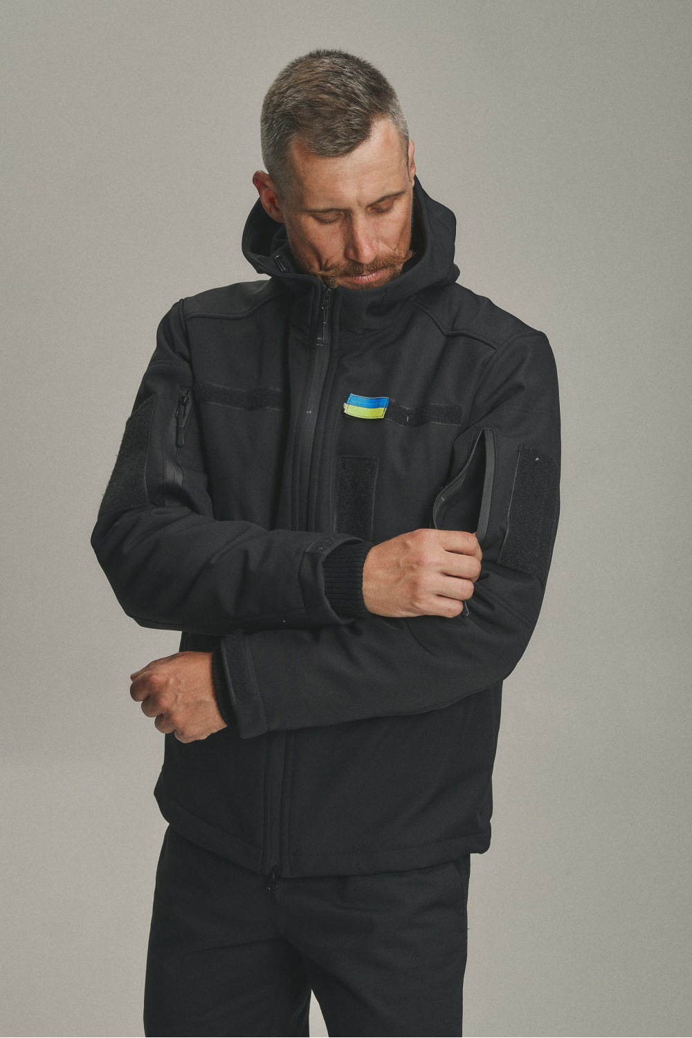 Зимова куртка Soft Shell 3 в 1 (UA) чорний