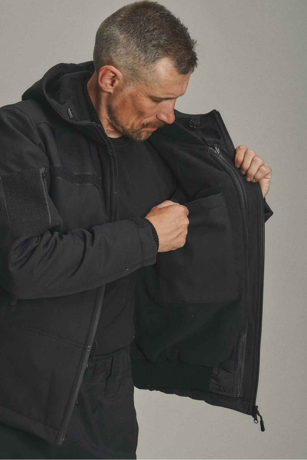 Зимова куртка Soft Shell 3 в 1 (UA) чорний