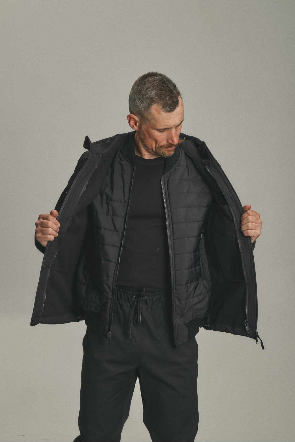 Зимова куртка Soft Shell 3 в 1 (UA) чорний