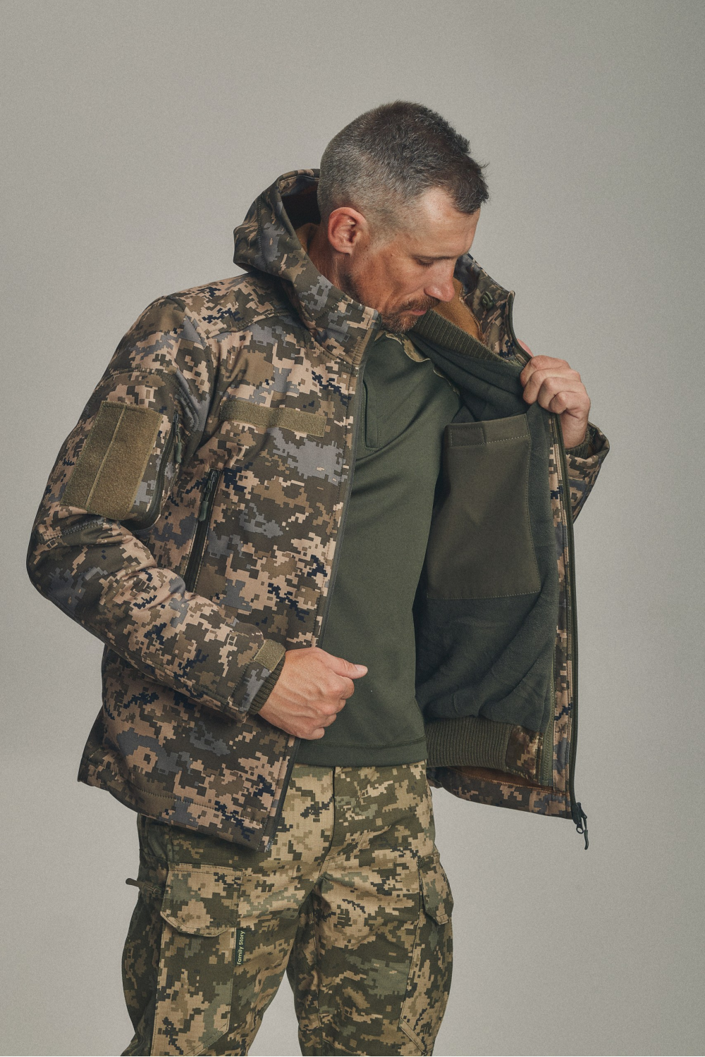Зимова куртка Soft Shell 3 в 1 (UA) піксель