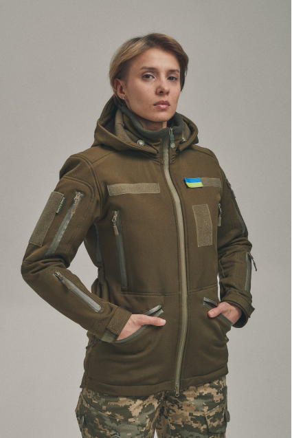 Зимова жіноча куртка Soft Shell 2 в 1 хакі