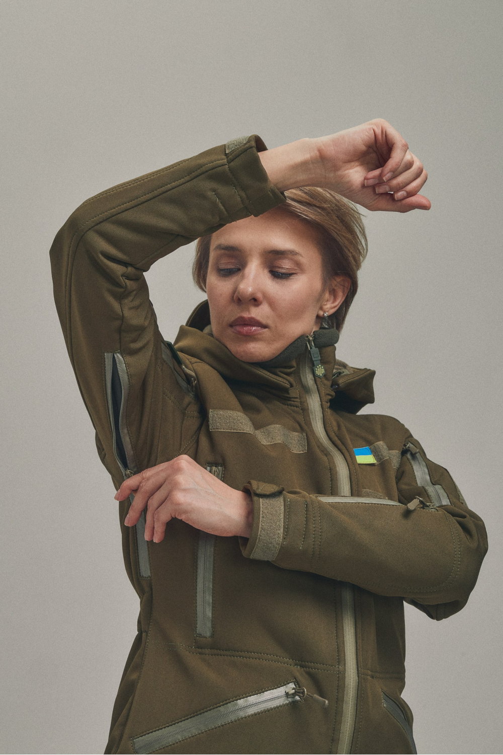 Зимова жіноча куртка Soft Shell 2 в 1 хакі