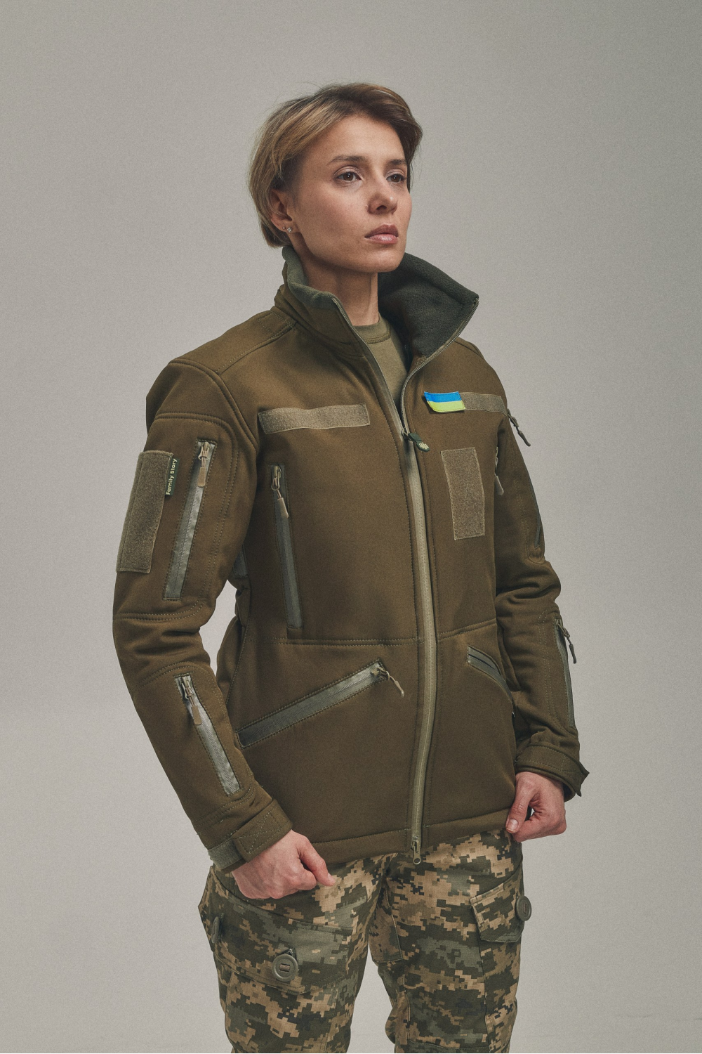Зимова жіноча куртка Soft Shell 2 в 1 хакі