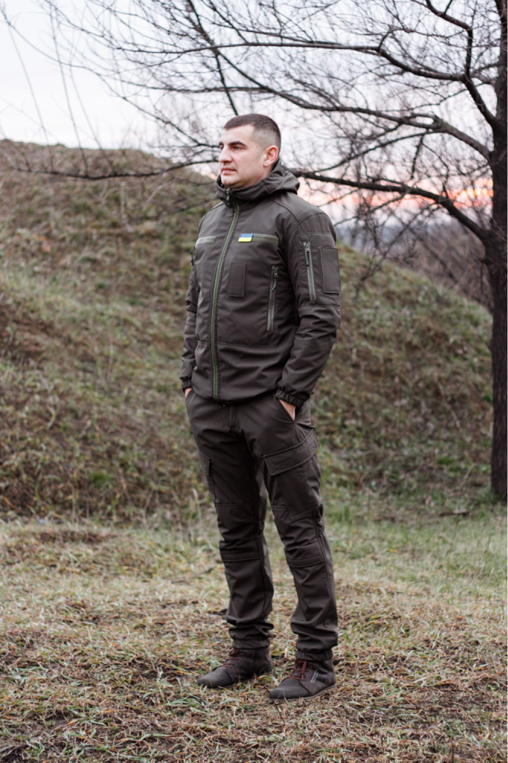 Зимова військова куртка Soft Shel (софтшел) хакі